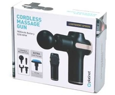 Platinet masažinis pistoletas MINI (25W; 1800mAh; 3200 aps./min.; 5 masažiniai antgaliai)