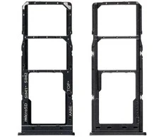 SIM kortelės laikiklis Samsung A125 A12/A127 A12S Juodas originalus (service pack)