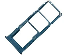 SIM kortelės laikiklis Samsung A125 A12/A127 A12S mėlynas originalus (service pack)