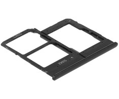 SIM kortelės laikiklis Samsung A202 A20e 2019 Juodas originalus (service pack)