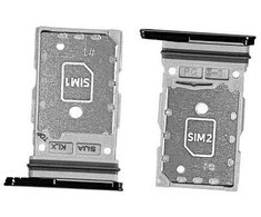 SIM kortelės laikiklis Samsung S901/S906 S22/S22 Plus Dual Phantom Juodas originalus (service pack)
