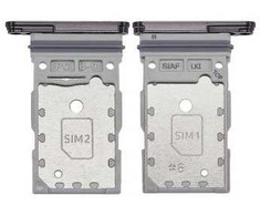 SIM kortelės laikiklis Samsung S911/S916 S23/S23 Plus Dual Juodas originalus (service pack)