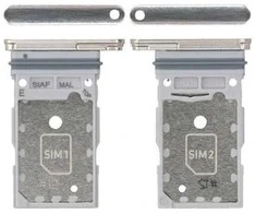 SIM kortelės laikiklis Samsung S911/S916 S23/S23 Plus Dual Kreminis originalus (service pack)