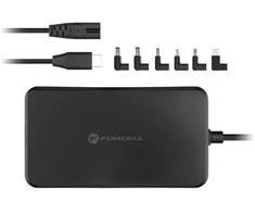 Universalus įkroviklis nešiojamiems kompiuteriams FORCELL F-ENERGY E856 90W (6 antgalių, tinka daugeliui kompiuterių) juodas