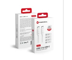 USB kabelis Forcell (C339) "USB-C (Type-C) to USB-C (Type-C)" (100W 5A) baltas 3M