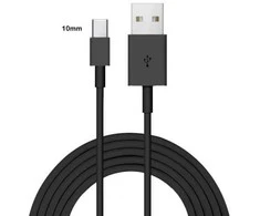USB kabelis Type-C 10mm prailgintas Juodas HQ (1M)