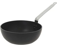De Buyer Wok keptuvė, 24 cm, intensyviai šokoladinė