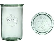 Weck Cylinder jar, 1 l, with lid, Zylinder, 6 pcs