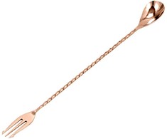 BAR PROFESSIONAL Barmeno šaukštas su šakute, 50 cm ilgio, varinis