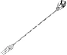 BAR PROFESSIONAL Baro šaukštas su šakute, 50 cm ilgio, plieno