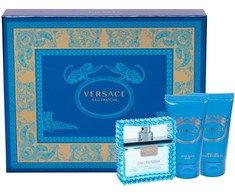 Versace Man Eau Fraiche 50ml EDT 50ml + 50ml Dušo želė + 50ml Balzamas po skutimosi kvepalai Vyrams EDT Rinkinys