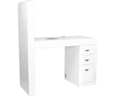 Activeshop Manikiūro stalas su dulkių surinkėju COSMETIC DESK LEFT SHELF Baltas