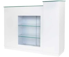 Activeshop Registratūros stalas GABBIANO RECEPTION DESK SHOWROOM GLASS Baltas