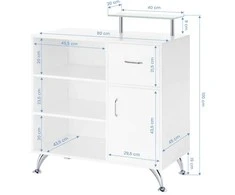 Activeshop Registratūros stalas GABBIANO RECEPTION DESK PETIT GLASS Baltas