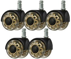 Activeshop „Roll Speed Duo“ stumiami taburetės ratukai, 5 vnt. rinkinys
