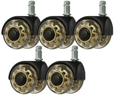 Activeshop „Roll Speed Duo“ stumiami taburetės ratukai, 5 vnt. rinkinys