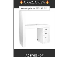 Activeshop Manikiūro stalas su dulkių surinkėju COSMETIC DESK LEFT SHELF Baltas