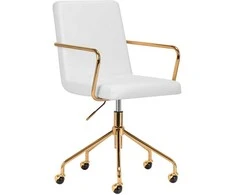 Activeshop CREAM Biuro kėdė su ratukais QS-OF211G Gold Kreminis Pilkas