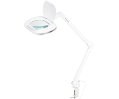 Activeshop Kosmetologinė LED lempa su lupa ir stalviršio spaustuvu Elegante 6030 3D, balta
