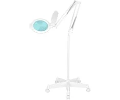 Activeshop Kosmetologinė lempa LED su lupa ir stovu GLOW MOONLIGHT 5D/6 10W Baltas
