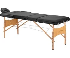 Activeshop Sulankstomas medinis masažo stalas Balance 3 segmentų juodas
