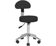 Activeshop Kosmetologinė meistro kėdutė STOOL BEAUTY BACKREST ROUND Juodas