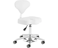 Activeshop Kosmetologinė meistro kėdutė su atlošu Azzurro 156-F, balta