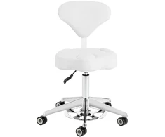 Activeshop Kosmetologinė meistro kėdutė su atlošu Azzurro 156-F, balta