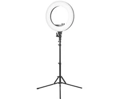 LED lempa makiažui su stovu RING LIGHT 18" 48W Juoda