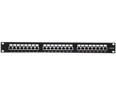 NETRACK 104-07 patch panel 19inch 24-jungtys kat. 6 FTP su lentyna