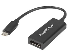 LANBERG AD-UC-DP-01 adapteris USB TYPE-C M -Displayport F 15cm Juodas