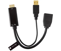 AV adapteris Techly HDMI - DisplayPort + USB - A juoda (ICOC HDMI-DP12A)