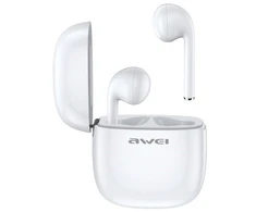 Bluetooth 5.0 TWS ausinės + AWEI Docking Station (T28) baltos spalvos