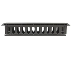Techly 108316 Kabelių laikiklis 2U 19" stelažų spintelėms su dangteliu, juodas_