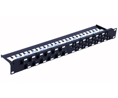 Techly 367836 Patch Panel 24x Keystone RJ45 Cat6a UTP, 1U, kampiniai prievadai