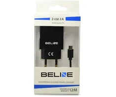 Beline Laidinis įkroviklis 2xUSB + microUSB 2A juodos spalvos