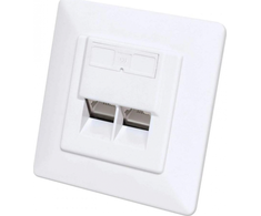 Intellinet 771900 Lizdas jungiama į tinklą podtynkowe 2xRJ45 Cat6 10G, STP, 80x80mm, balta