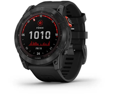 Išmanusis laikrodis Garmin fenix 7X Solar,  Pilkos skalūno spalvos korpusas su juodos spalvos silikoniniu dirželiu