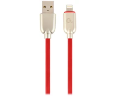 GEMBIRD CC-USB2R-AMLM-2M-R Gembird Premium guminis 8 kontaktų įkrovimo ir duomenų kabelis, 2m, raudonas