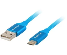 LANBERG CA-USBM-20CU-0010-BL laidas Premium Quick Charge 3.0 USB Micro-B M ->A M 1M Mėlyna