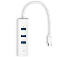 TP-LINK | USB 3.0 C tipo į gigabito Ethernet tinklo adapteris su 3 prievadų USB 3.0 A tipo šakotuvu | UE330C
