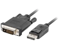 LANBERG CA-DPDV-10CU-0010-BK Lanberg kabelis Displayport(M) V1.2->DVI-D(M)(24+1) 1m Juodas DUAL LINK
