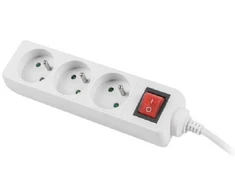 LANBERG PS1-03E-0300-W 3M Baltas LANTERGE CURVE 3X 230V PL su grandinės pertraukikliu, pilnai varinis