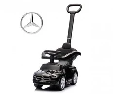 Motoroleris su kreipiančiąja juosta MERCEDES C-Class Deluxe Milly Mally Juodas