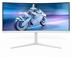 Monitorius „Mmd“ monitoriai, „PHILIPS“ 34 colių, 3440x1440, VA, 130 mm, „EVNIA 5000 Ambiglow Curved“, WQHD, 180 Hz, greitas VA, 1 ms, GtG HDR10, USB, 4x USB 3.2