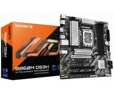GIGABYTE B860M DS3H pagrindinė plokštė – Intel Core Ultra serijos procesoriai, 5+1+2+1 fazių VRM, iki 9066MHz DDR5, 1xPCIe 5.0 + 1xPCIe 4.0 M.2, 2.5GbE LAN, USB 3.2 Gen2