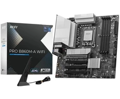 Pagrindinė plokštė MSI PRO B860M-A WIFI | Procesorių šeima Intel | Procesoriaus lizdas LGA1851 | DDR5 | Palaikomos standžiojo disko sąsajos SATA, M.2 | SATA jungčių skaičius 4