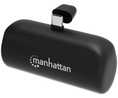 Powerbank Manhattan Powerbank 5000 mAh wtyczka USB Typ-C 10W juoda