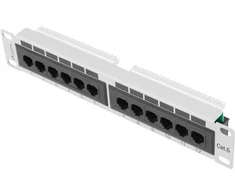 LANBERG PPU6-9012-S komutacinė panelė, 10 colių, 12 prievadų, 1U, cat.6, pilka