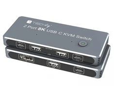 Techly Switch TECHLY KVM USB-C jungiklis 8K DisplayPort 1.4 2xUSB-C 3xUSB 2.0 (365528) - 46280610